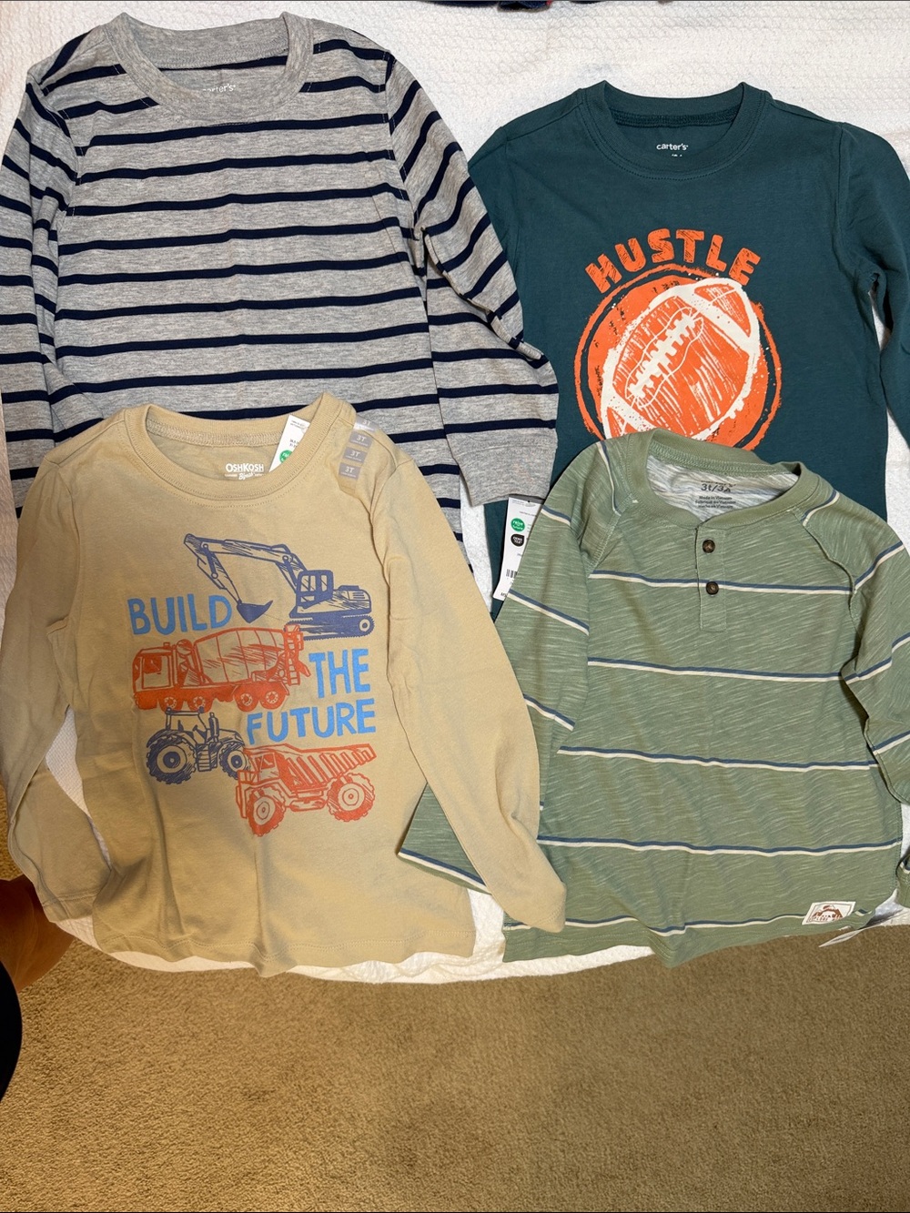 4 Carter's Long-Sleeve Tees